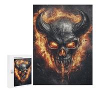 Devil's Fiery Skull Artwork Puzzle 1000 Pièces Educa Jouet en Bois Cadeau Unique Décoration Intérieure Jeu Éducatif Challenge Toy Adultes Et Enfants À Partir De 14 Ans 500 PCS