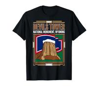 Devils Tower National Monument Drapeau du Wyoming USA Voyage Art T-Shirt