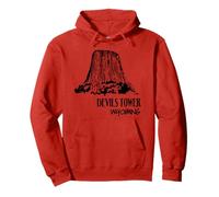 Devils Tower Wyoming Art Illustration Souvenir Touristique Sweat à Capuche