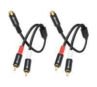 Devinal Adaptateur RCA Y 1 femelle vers 2 RCA mâles, câble répartiteur de caisson de basses plaqué or 25,4 cm