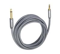 Devinal Câble audio tressé 3,5 mm vers 6,35 mm, câble mono tressé de 0,635 mm à 6,35 mm, TRS 3,5 mm vers TS auxiliaire 6,35 mm pour guitare électrique, basse, clavier, ampli, haut-parleur, home cinéma