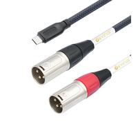 Devinal Câble audio USB C vers double XLR, adaptateur convertisseur USB de type C vers XLR mâle pour amplificateur, haut-parleur, console de mixage, etc. 3 m