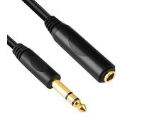 Devinal Cable de extensión estéreo de 6.35 mm (1/4 "), cable hembra a macho de 6.35 mm (1/4"), extensión de auriculares de 6.35 mm, adaptador chapado en oro, 3 m (10 pies)