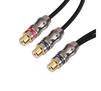 Devinal Câble en Y, adaptateur RCA femelle vers 2 RCA femelles, répartiteur vidéo/audio, 10" (25 cm)