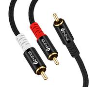 Devinal Câble RCA Y répartiteur RCA/phono, adaptateur RCA 1 mâle vers 2 mâles en Y, câble mâle/mâle pour caisson de basses plaqué or pour subs/amps/Hi-Fi/Home Cinéma/récepteurs 1 m