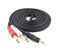 Devinal Câble répartiteur audio stéréo plaqué or mâle TRS vers double mâle TS mono 3,5 mm vers double 6,35 mm 0 3,05 m (10 ft)