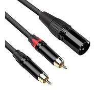 Devinal Câble répartiteur audio stéréo professionnel en Y, [très résistant] XLR mâle vers 2 RCA mâles Câble de câble pour mixer des consoles de microphones pour enregistreurs ou amplificateurs 3 m