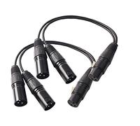 Devinal Câble Répartiteur XLR Femelle vers Double Mâle - Lot de 2 Câbles en Y Symétriques - Jack 3 Broches
