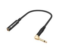 Devinal Câble TS mâle à angle droit de 6,35 mm vers TS femelle de 6,35 mm, adaptateur d'extension pour guitare en forme de V, 3,5 cm