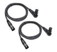 Devinal Lot de 2 câbles XLR à angle droit réglable femelle vers mâle droit, adaptateur de microphone XLR à 90 degrés pour appareils sonores, mixeur, enregistreur de 2 m