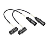 Devinal Lot de 2 câbles XLR rotatifs à angle droit, connecteur adaptateur de microphone XLR à angle bas, connecteur adaptateur de microphone XLR droit mâle vers femelle à angle droit 2 m