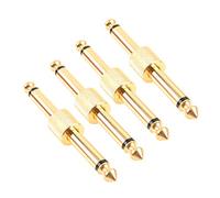 Devinal Lot de 4 coupleurs de pédale d'effets pour guitare professionnels TS de 6,35 mm - Type droit - Planté or