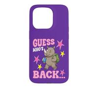 Devinez Qui est de Retour à l'école Un Mignon étudiant rhinocéros est Le bienvenu Coque pour iPhone 15 Pro