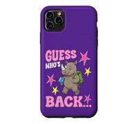 Devinez Qui est de Retour à l'école Un Mignon étudiant rhinocéros est Le bienvenu Coque pour iPhone 11 Pro Max