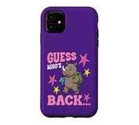Devinez Qui est de Retour à l'école Un Mignon étudiant rhinocéros est Le bienvenu Coque pour iPhone 11