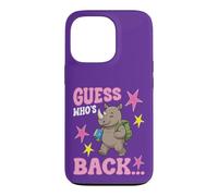 Devinez Qui est de Retour à l'école Un Mignon étudiant rhinocéros est Le bienvenu Coque pour iPhone 13 Pro