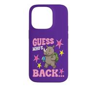 Devinez Qui est de Retour à l'école Un Mignon étudiant rhinocéros est Le bienvenu Coque pour iPhone 14 Pro