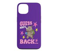 Devinez Qui est de Retour à l'école Un Mignon étudiant rhinocéros est Le bienvenu Coque pour iPhone 13