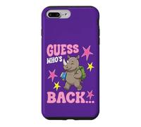 Devinez Qui est de Retour à l'école Un Mignon étudiant rhinocéros est Le bienvenu Coque pour iPhone 7 Plus/8 Plus