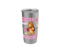 Devinez qui est de retour à l'école : un mignon lion, étudiant et enseignant, bienvenue Gobelet isotherme en acier inoxydable double paroi