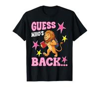 Devinez Qui est de Retour à l'école : Un Mignon Lion, étudiant et Enseignant, Bienvenue T-Shirt
