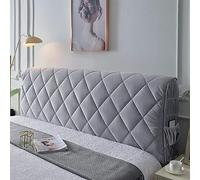 DEVINK Tête de lit multifonctionnelle, triangle rembourrée, décorative pour dossier, coussin mural, portable, appui-tête, protection murale, avec housse amovible en velours côtelé gris (190 cm, gris)