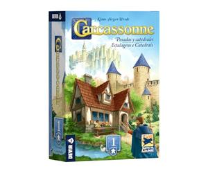 Devir Carcassonne : auberges et cathédrales | Extension de Jeu de société stratégique, tuiles, pions et Nouvelles règles pour jusqu'à 6 Joueurs (BGCARPCPS)
