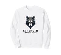 Devise du Pack de Loups de la Force grâce à la fidélité Sweatshirt, Unisexe pour Adultes, Blanc, M