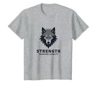 Devise du Pack de Loups de la Force grâce à la fidélité T-Shirt, Enfant, Gris Chiné, 3 Ans