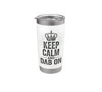 Devise Keep Calm and Dab On Crown Gobelet isotherme en acier inoxydable double paroi