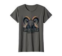 Devise Undefeated Since Birth Ram Strength T-Shirt, Femme, Asphalte, L
