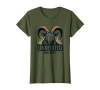 Devise Undefeated Since Birth Ram Strength T-Shirt, Femme, Olive, L