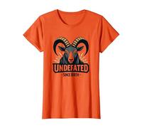 Devise Undefeated Since Birth Ram Strength T-Shirt, Femme, Orange, L