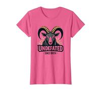 Devise Undefeated Since Birth Ram Strength T-Shirt, Femme, Rose Chiné, L