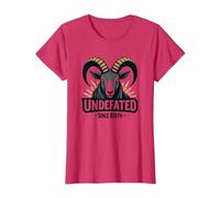 Devise Undefeated Since Birth Ram Strength T-Shirt, Femme, Rouge Chiné, L