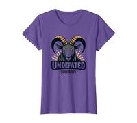 Devise Undefeated Since Birth Ram Strength T-Shirt, Femme, Violet Chiné, L