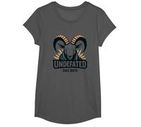 Devise Undefeated Since Birth Ram Strength T-Shirt, Fille, Asphalte, L