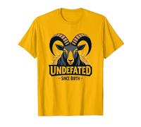 Devise Undefeated Since Birth Ram Strength T-Shirt, Homme, Doré Vif, L
