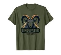 Devise Undefeated Since Birth Ram Strength T-Shirt, Homme, Olive, L