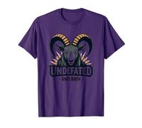Devise Undefeated Since Birth Ram Strength T-Shirt, Homme, Violet, L