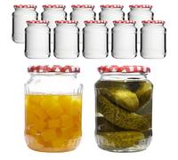 Devitre 12 bocaux de 720 ml avec couvercles et étiquettes