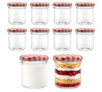 Devitre Lot de 10 petits bocaux en verre de 167 ml avec couvercles et étiquettes