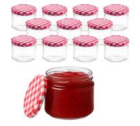Devitre Lot de 12 bocaux à confiture de 330 ml avec couvercles et étiquettes
