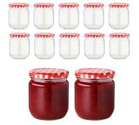 Devitre Lot de 12 bocaux à confiture de 425 ml avec couvercles et étiquettes