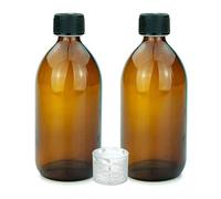 Devitre Lot de 2 bouteilles en verre marron de 500 ml avec couvercle et étiquettes