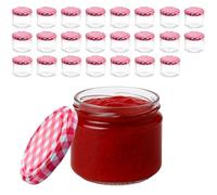 Devitre Lot de 24 pots à confiture de 330 ml avec couvercles et étiquettes