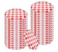 Devitre Lot de 30 couvercles Twist-Off de 66 mm TO66, de rechange, rouge/blanc, diamètre : 69 mm, pour bocaux avec embouchure TO66 (56-57 mm)