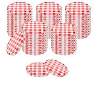 Devitre Lot de 50 couvercles Twist-Off de 66 mm TO66, de rechange, rouge/blanc, diamètre : 69 mm, pour bocaux avec embouchure TO 66 (56-57 mm)