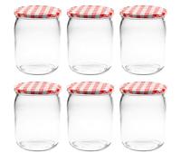 Devitre Lot de 6 bocaux à confiture avec couvercles et étiquettes 540 ml