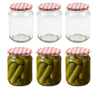 Devitre Lot de 6 bocaux de conservation avec couvercles 720 ml avec étiquettes